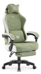 Fotel gamingowy Hell's Chair HC- 1018 Green White Szałwiowy Tkanina