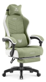 Fotel gamingowy Hell's Chair HC- 1018 Green White Szałwiowy Tkanina   