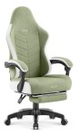 Fotel gamingowy Hell's Chair HC- 1018 Green White Szałwiowy Tkanina