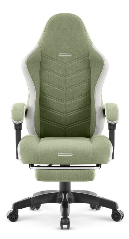 Fotel gamingowy Hell's Chair HC- 1018 Green White Szałwiowy Tkanina