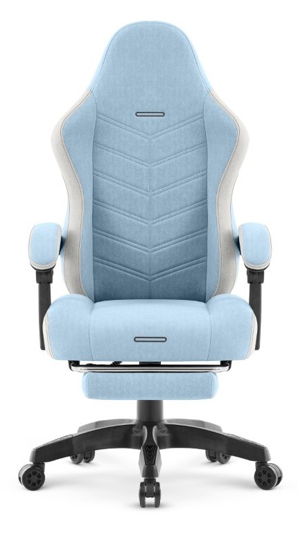 Fotel gamingowy Hell's Chair HC- 1018 Blue White Niebieki Biały Tkanina