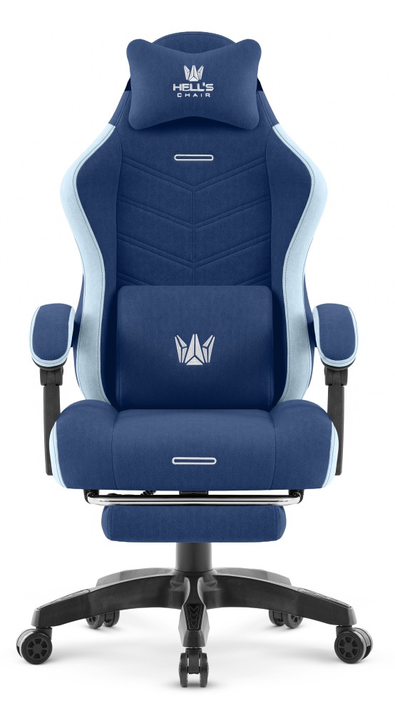 Fotel gamingowy Hell's Chair HC- 1018 Blue Niebieski Tkanina