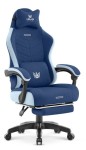 Fotel gamingowy Hell's Chair HC- 1018 Blue Niebieski Tkanina