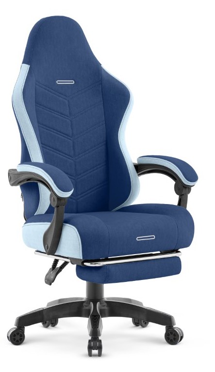 Fotel gamingowy Hell's Chair HC- 1018 Blue Niebieski Tkanina