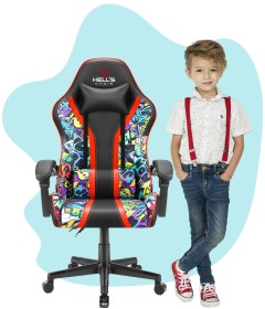Outletowy fotel gamingowy dla dzieci Hell's Chair HC- 1005 KIDS Graffiti  Kolorowy 