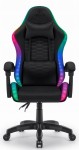 Outletowy FOTEL GAMINGOWY Biurowy Obrotowy Hell's Chair HC- 1000 Black LED RGB