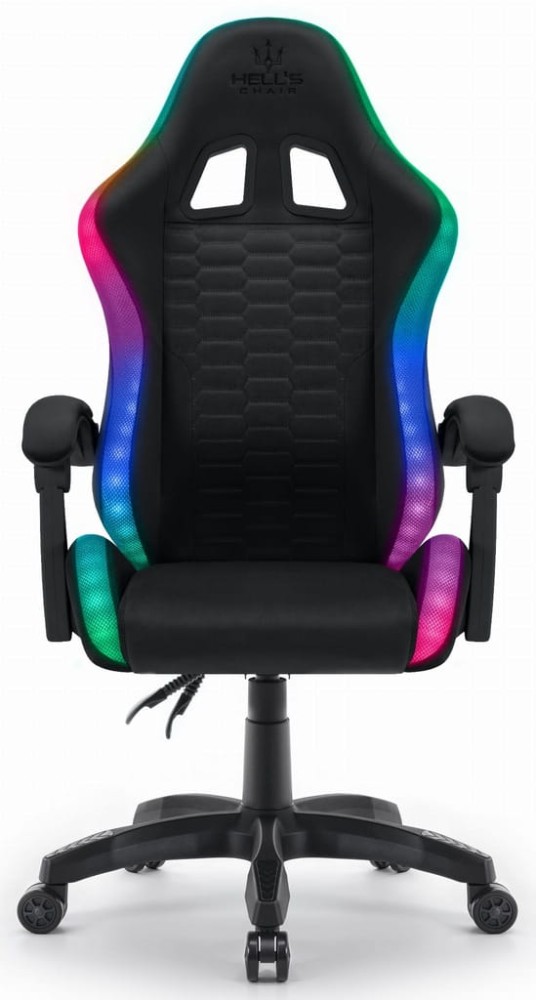 Outletowy FOTEL GAMINGOWY Biurowy Obrotowy Hell's Chair HC- 1000 Black LED RGB