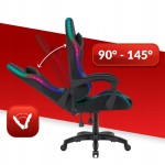 Outletowy FOTEL GAMINGOWY Biurowy Obrotowy Hell's Chair HC- 1000 Black LED RGB