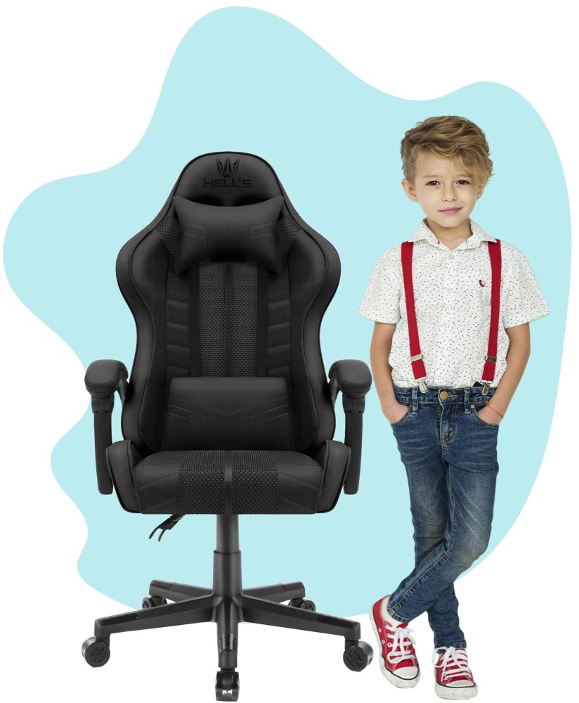 Fotel gamingowy dla dzieci Hell's Chair HC- 1004 KIDS Czarny Tkanina