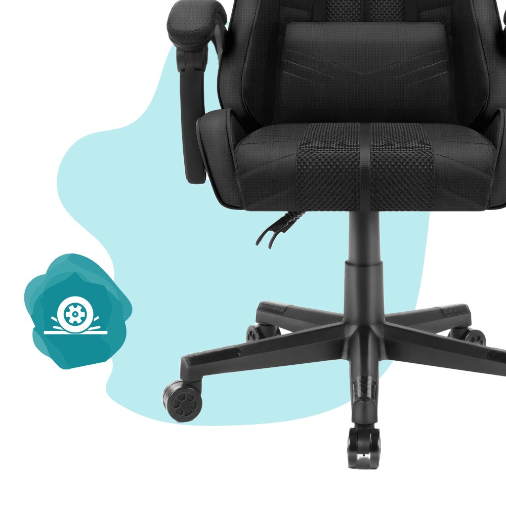 Fotel gamingowy dla dzieci Hell's Chair HC- 1004 KIDS Czarny Tkanina