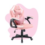 Outletowy fotel gamingowy dla dzieci  Hell's Chair HC- 1001 KIDS Różowy Biały + NOWA Podkładka pod myszkę 3MS