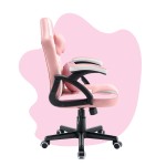 Outletowy fotel gamingowy dla dzieci  Hell's Chair HC- 1001 KIDS Różowy Biały + NOWA Podkładka pod myszkę 3MS