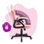 Outletowy fotel gamingowy dla dzieci  Hell's Chair HC- 1001 KIDS Różowy Biały + NOWA Podkładka pod myszkę 3MS