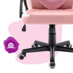 Outletowy fotel gamingowy dla dzieci  Hell's Chair HC- 1001 KIDS Różowy Biały + NOWA Podkładka pod myszkę 3MS