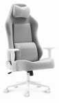 Outletowy Fotel gamingowy Hell's Chair HC- 1009 XXL White Gray Biały Szary Tkanina