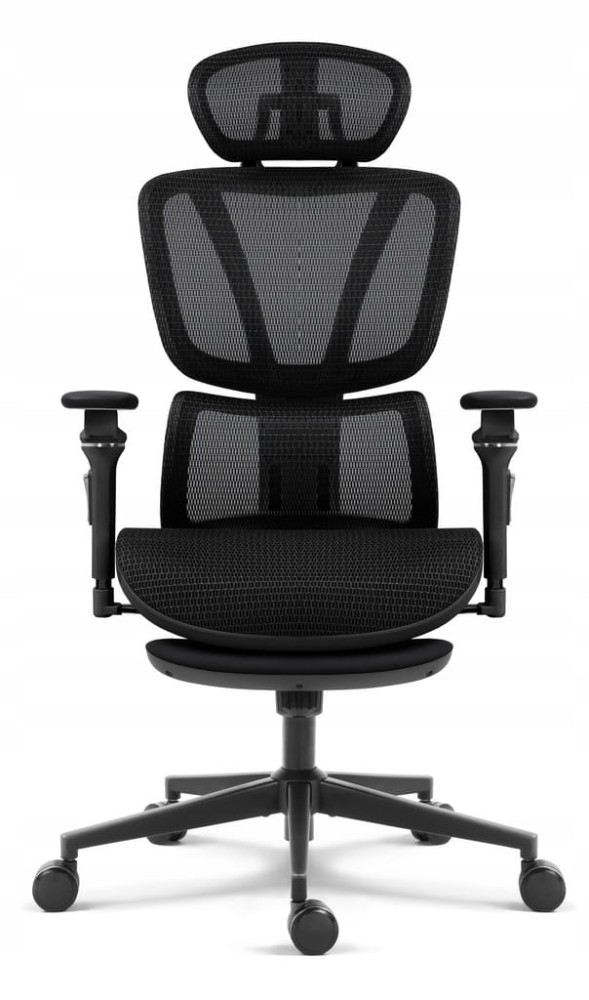 Outletowy Fotel biurowy ergonomiczny obrotowy Hell's Chair HC- 1044 Czarny TKANINA