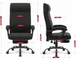 Outletowy fotel biurowy ergonomiczny obrotowy Hell's Chair HC- 1030 Black Czarny TKANINA