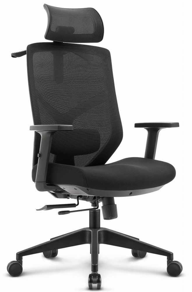 Outletowy Fotel biurowy ergonomiczny obrotowy Hell's Chair HC- 1052 PLUS Czarny TKANINA