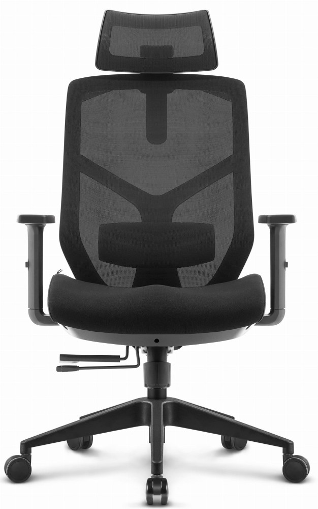 Outletowy Fotel biurowy ergonomiczny obrotowy Hell's Chair HC- 1052 PLUS Czarny TKANINA