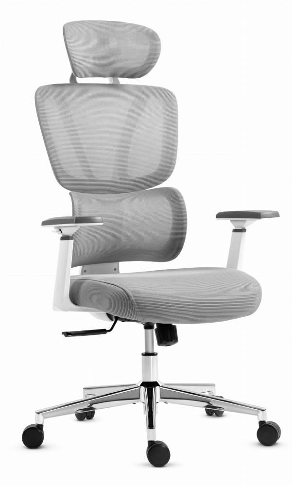 Fotel biurowy ergonomiczny obrotowy Hell's Chair HC- 1043 Szary Tkanina