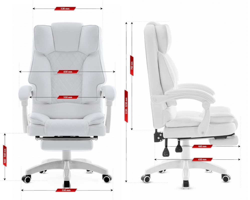 Fotel biurowy obrotowy Hell's Chair HC- 1031 White Biały