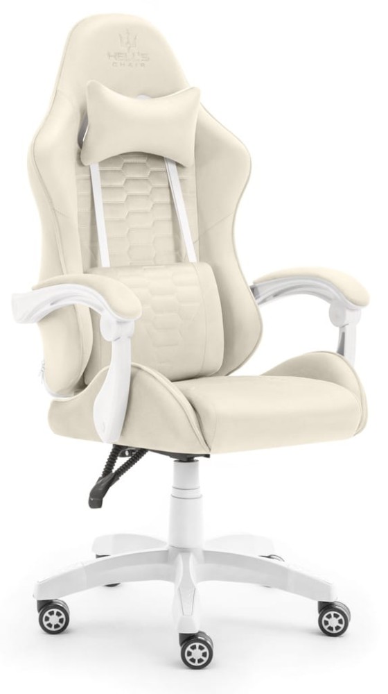 Outletowy Fotel Gamingowy Biurowy Obrotowy Hell's Chair HC- 1000 Beżowy Tkanina